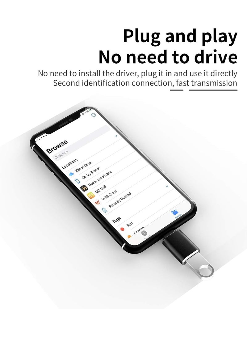 محول USB OTG معتمد من Aple MFi للآيفون/الآيباد - لتوصيل محركات أقراص فلاش USB ولوحات المفاتيح والفئران - Image 3