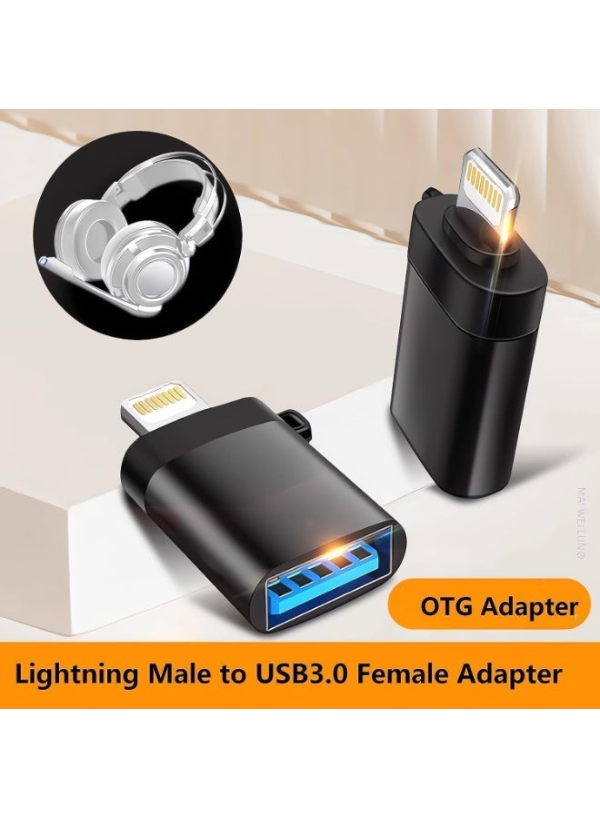محول USB OTG معتمد من Aple MFi للآيفون/الآيباد - لتوصيل محركات أقراص فلاش USB ولوحات المفاتيح والفئران - Image 5