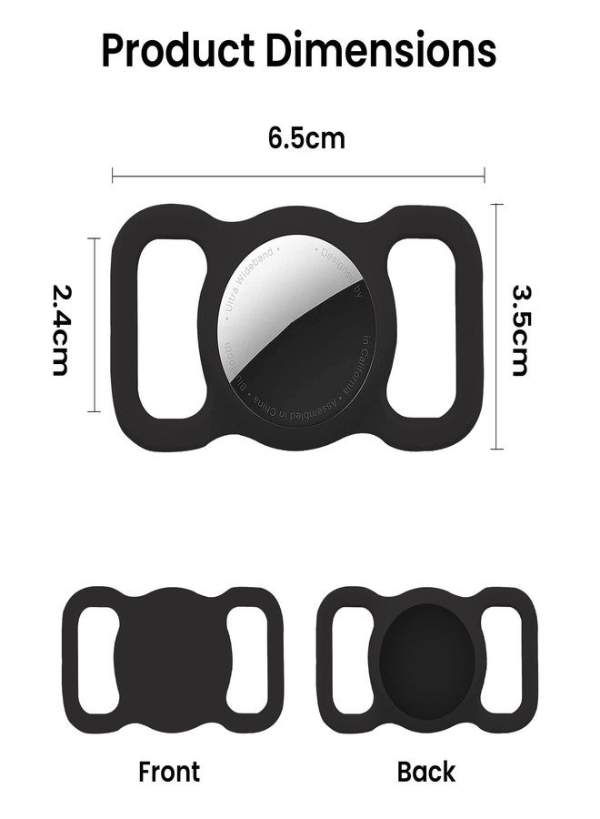 Squif Compatible with for Airtag Pets, Dogs, Cats | Protective Silicone Case for Air Tag (Black) - Image 2