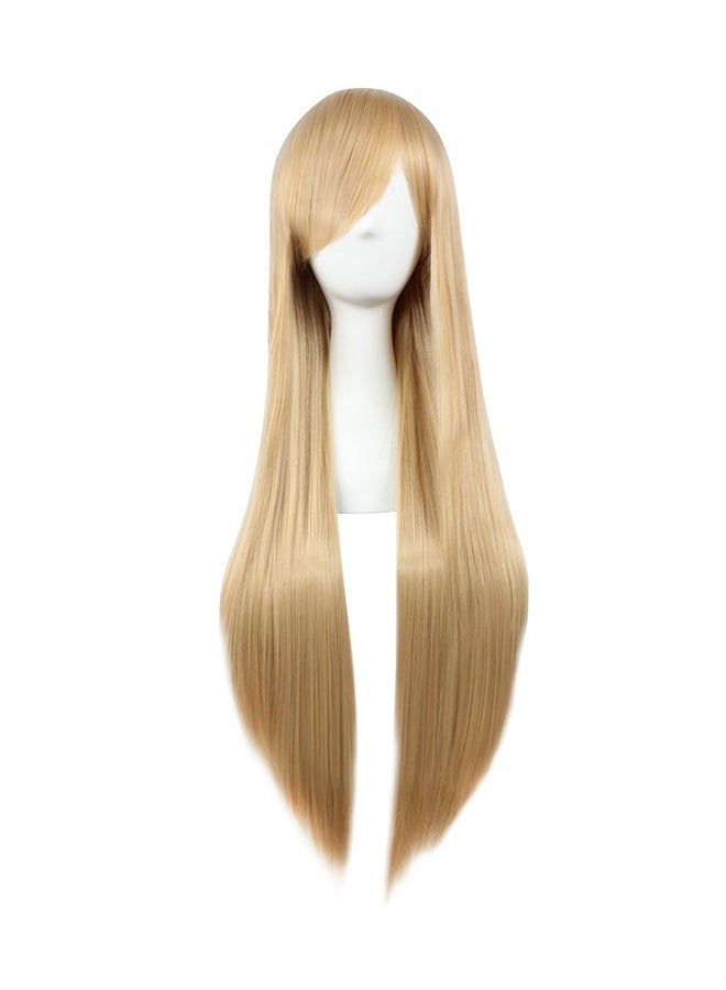 NIBEMINENT Long Straight Hair Wig Gold - Image 1