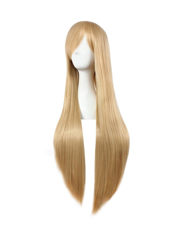NIBEMINENT Long Straight Hair Wig Gold - Image 3
