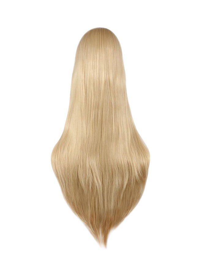 NIBEMINENT Long Straight Hair Wig Gold - Image 2