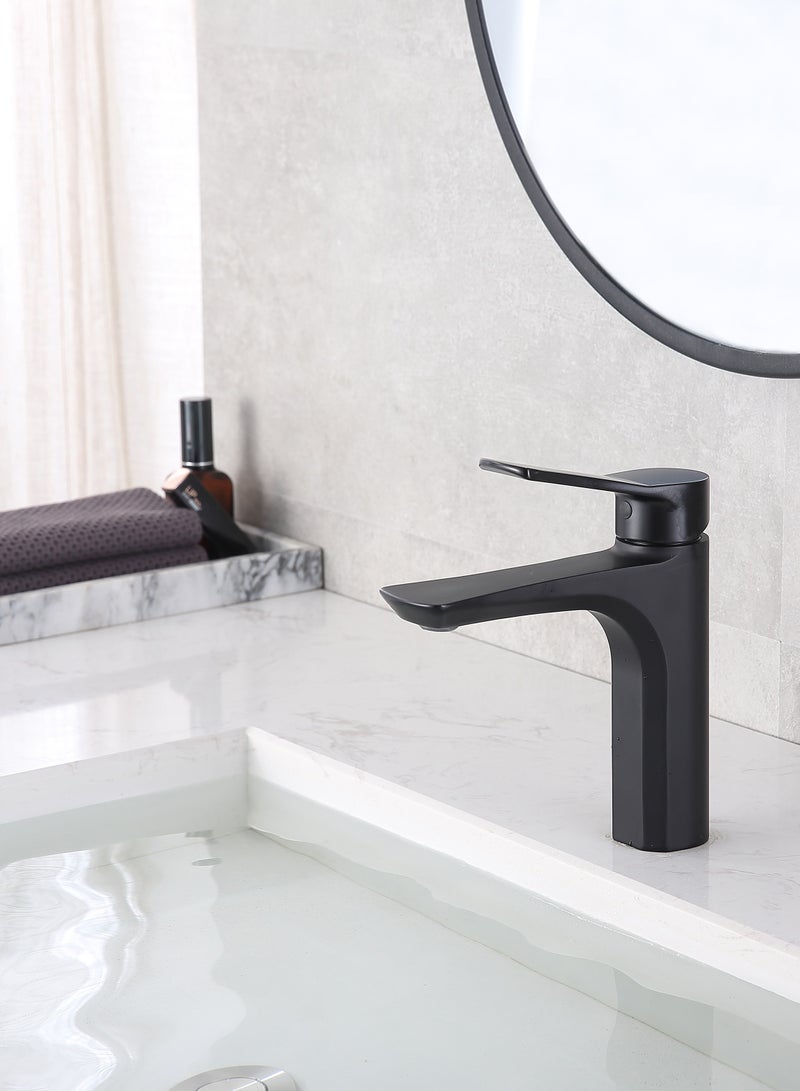 ﺻ ﻮ ﺭ ﺓ ﺍ ﻟ ﻌ ﻼ ﻣ  BRIMIX خلاط حوض رافعة واحدة صنبور حوض غسيل الماء البارد والساخن صنبور الحمام مرحاض الغرور الحنفية (أسود) - Image 3