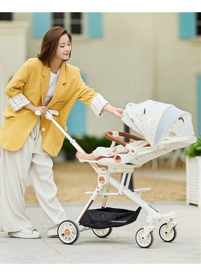4 Wheels Baby Stroller Lightweight Quick One Hand Fold With Top Tray