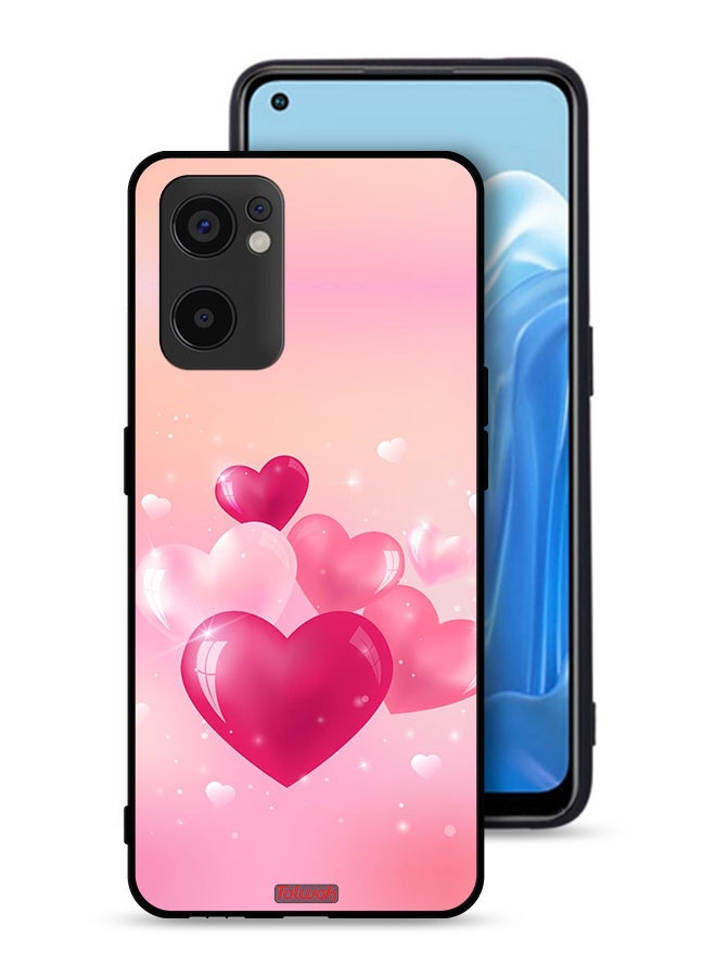 Tolwak Oppo Reno7 SE 5G Protective Case Cover Beautiful Hearts Art - Image 1