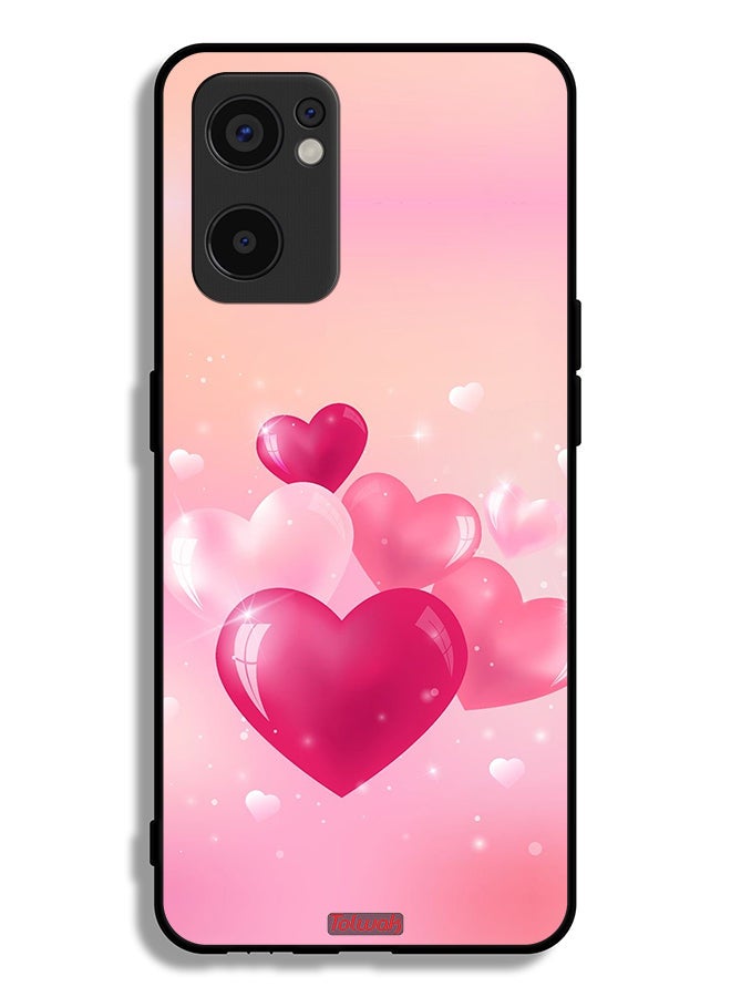 Tolwak Oppo Reno7 SE 5G Protective Case Cover Beautiful Hearts Art - Image 2