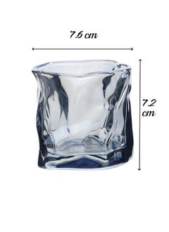 بيوينتي 2 Pcs Thick Twisted Tumbler Glass,Elegant Irregular Glass Cups,Creative Glass Beer Glass,Crystal Old Fashioned Glasses For Cool Water,Milk,Coffee,Whiskeyfor Home, Bar, And Parties(Grey)  - Image 2