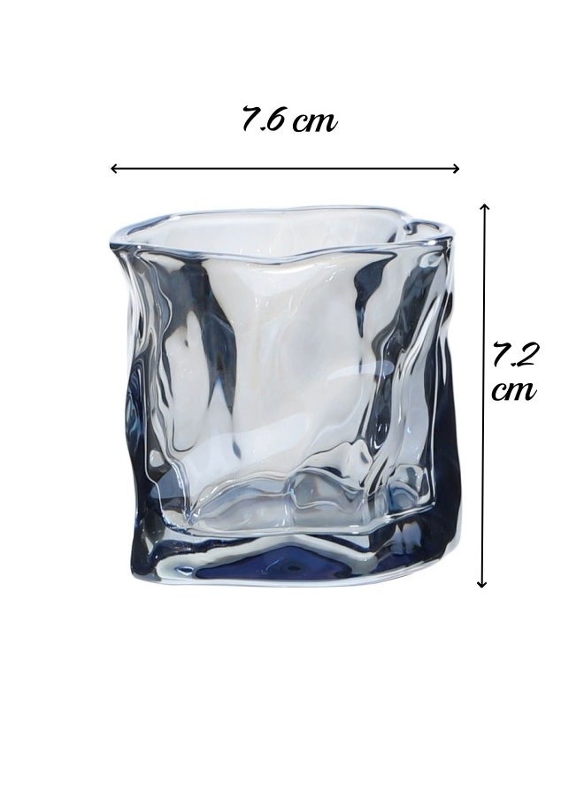 Beauenty 2 Pcs Thick Twisted Tumbler Glass,Elegant Irregular Glass Cups,Creative Glass Beer Glass,Crystal Old Fashioned Glasses For Cool Water,Milk,Coffee,Whiskeyfor Home, Bar, And Parties(Grey)  - Image 2