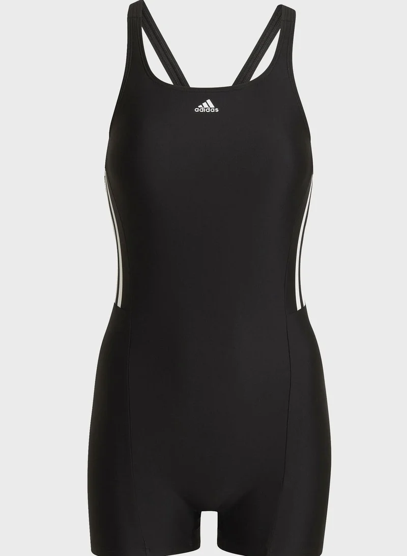 Adidas Padded Mid Stripes Leg Swimsuit