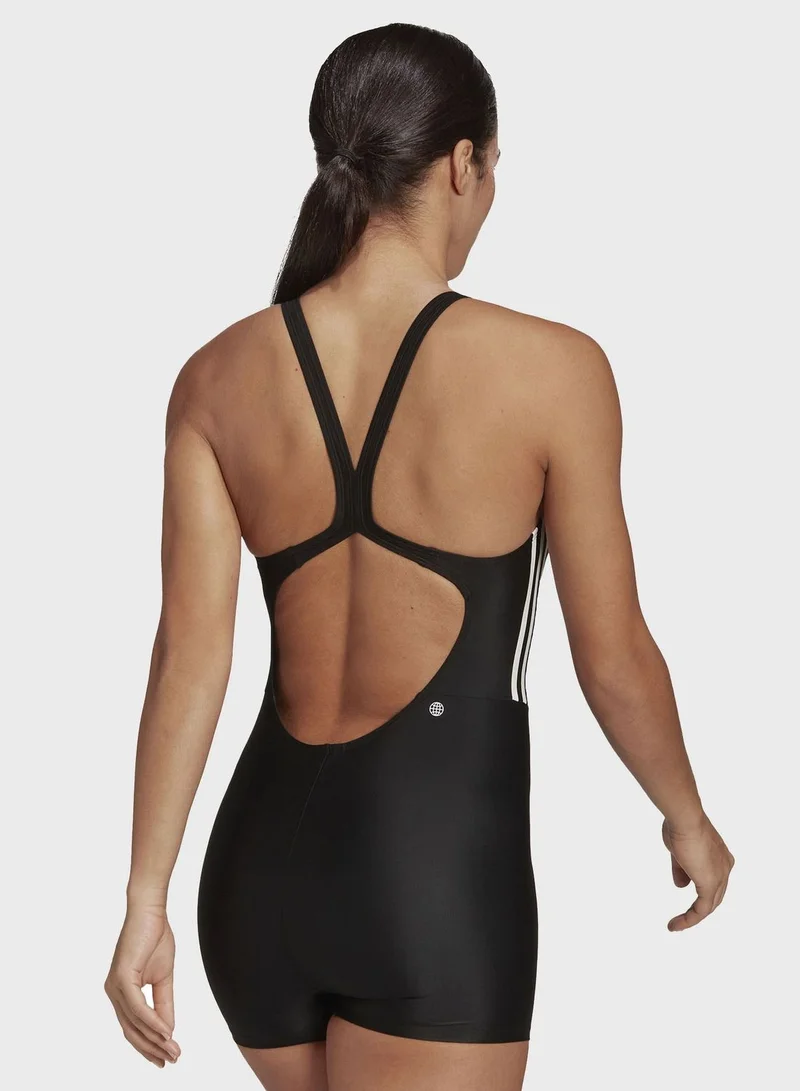 Adidas Padded Mid Stripes Leg Swimsuit