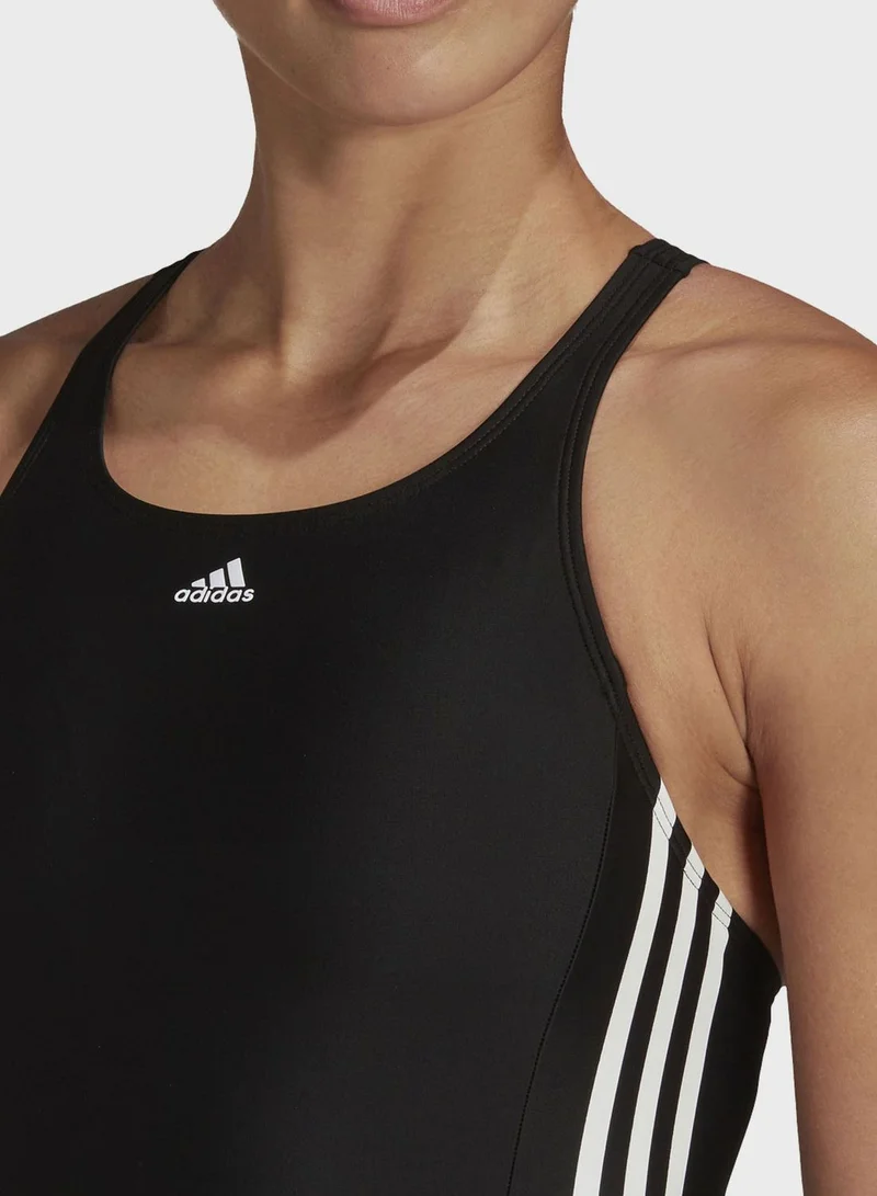 Adidas Padded Mid Stripes Leg Swimsuit
