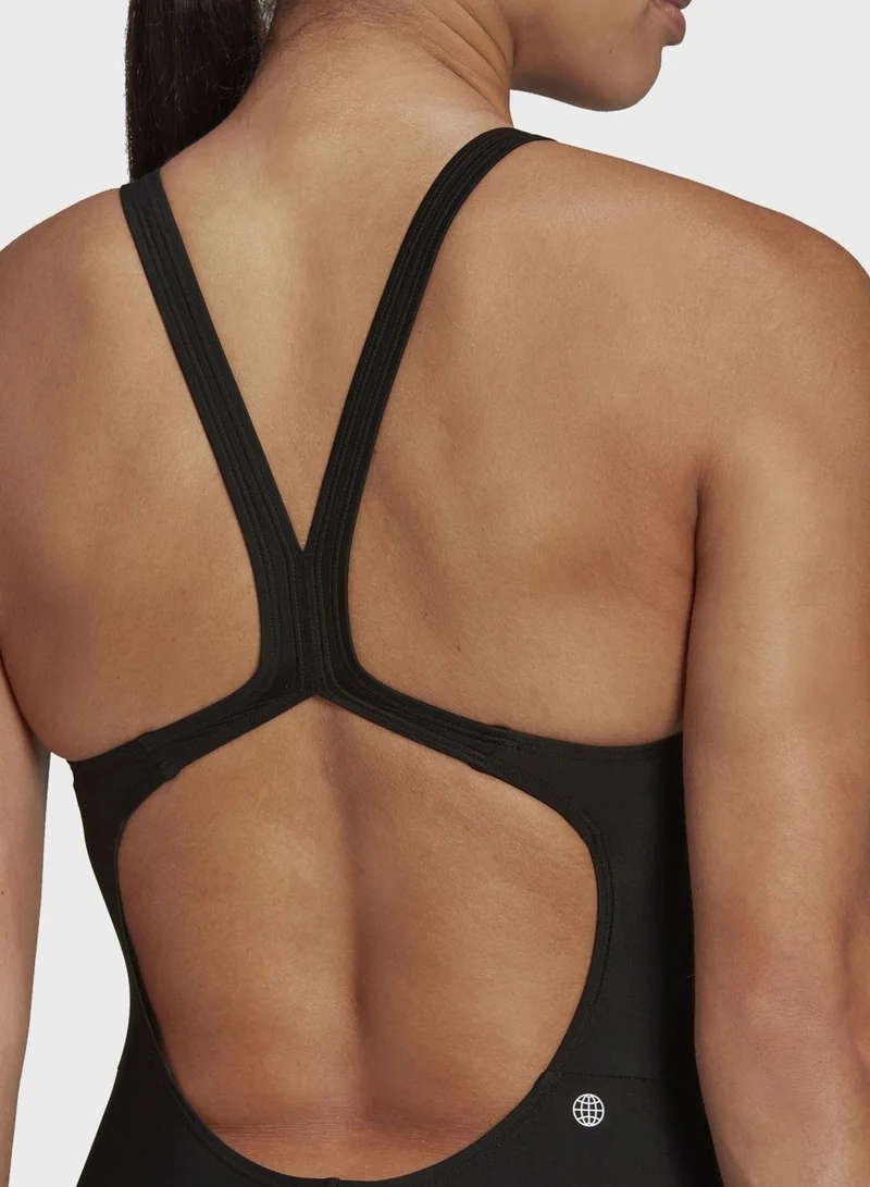 Adidas Padded Mid Stripes Leg Swimsuit