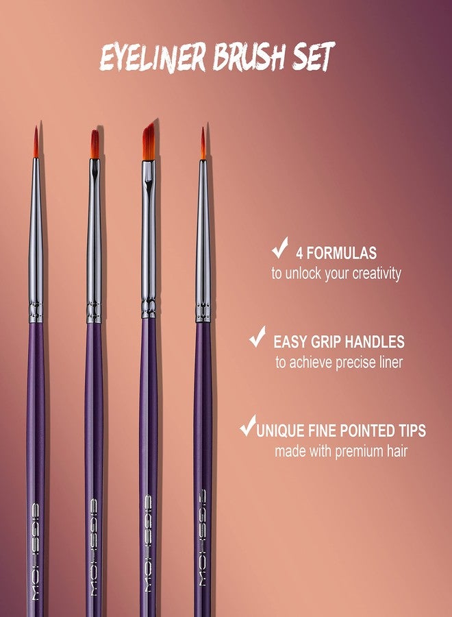 EIGSHOW Eyeliner Brush Set, Ultra Fine Gel Eyeliner Brush for Precision Eye Liner, Eyebrow Filling, Face Painting, 4 Pieces - Image 2