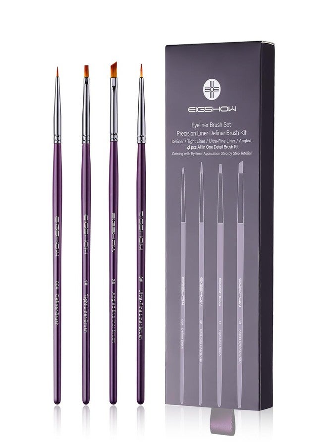 EIGSHOW Eyeliner Brush Set, Ultra Fine Gel Eyeliner Brush for Precision Eye Liner, Eyebrow Filling, Face Painting, 4 Pieces - Image 1