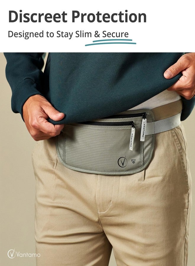 Vantamo Money Belt for Travel - Security Fanny Pack for Phone, Money, Passport, & More with Anti Theft RFID Protection - Slim Under Clothes Hidden Wallet Holder Bag - Unisex Travel Waist Pouch for Women & Men - Image 2