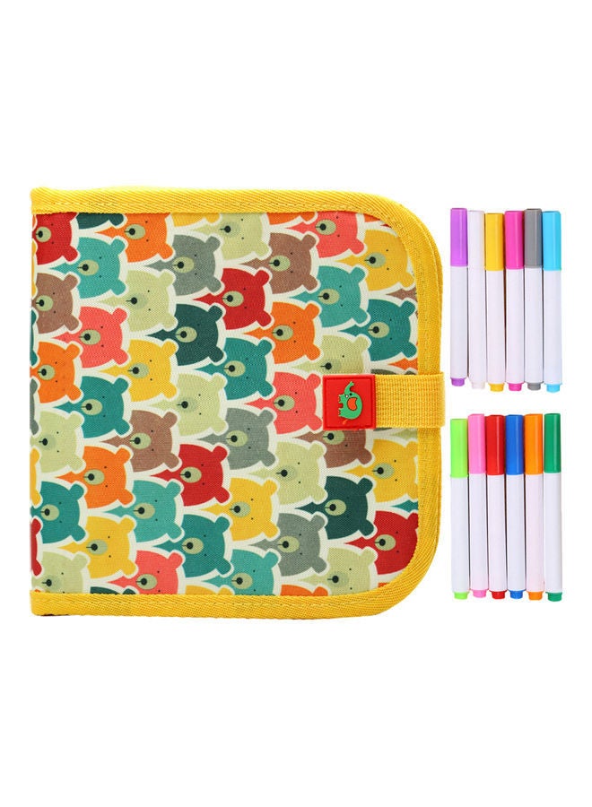 NIBEMINENT 12-Piece Colored Erasable Pens With Painting Book Multicolour - Image 1