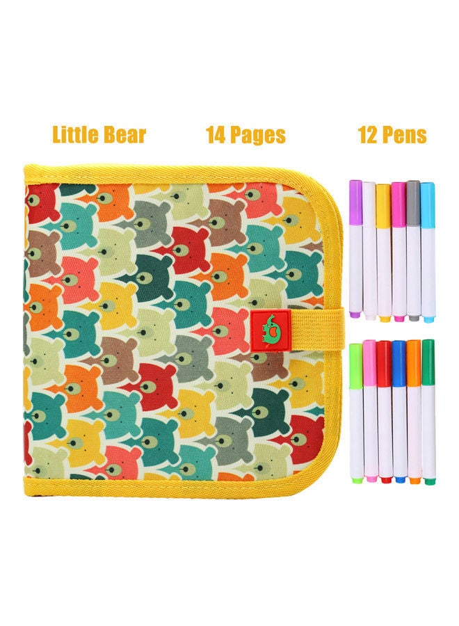 NIBEMINENT 12-Piece Colored Erasable Pens With Painting Book Multicolour - Image 2