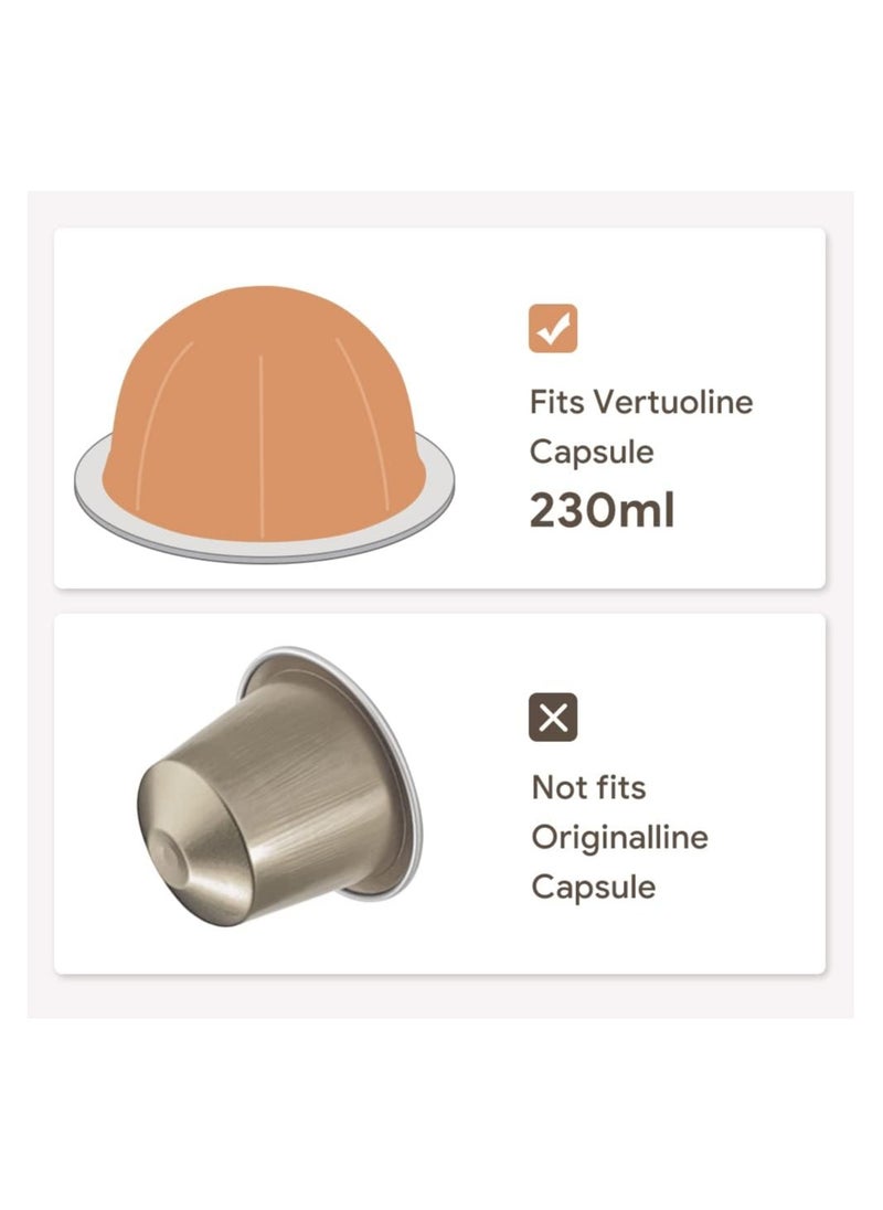 SYOSI - Refillable Vertuo Capsules, Reusable Coffee Pods, New Version Stainless Steel Cap Refillable Pods, Make 230 Ml Crema Coffee, 1 Capsule 1 Tamper, Only Fit for Vertuoline Next Coffee Machine - Image 1