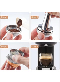 SYOSI Refillable Vertuo Capsules, Reusable Coffee Pods, New Version Stainless Steel Cap Refillable Pods, Make 230 Ml Crema Coffee, 1 Capsule 1 Tamper, Only Fit for Vertuoline Next Coffee Machine  - Image 5