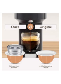 SYOSI Refillable Vertuo Capsules, Reusable Coffee Pods, New Version Stainless Steel Cap Refillable Pods, Make 230 Ml Crema Coffee, 1 Capsule 1 Tamper, Only Fit for Vertuoline Next Coffee Machine  - Image 2