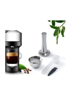 SYOSI Refillable Vertuo Capsules, Reusable Coffee Pods, New Version Stainless Steel Cap Refillable Pods, Make 230 Ml Crema Coffee, 1 Capsule 1 Tamper, Only Fit for Vertuoline Next Coffee Machine  - Image 1