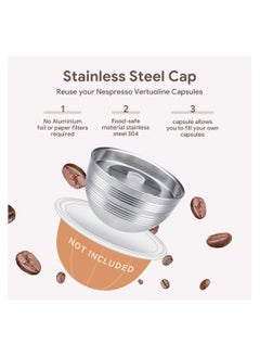 SYOSI Refillable Vertuo Capsules, Reusable Coffee Pods, New Version Stainless Steel Cap Refillable Pods, Make 230 Ml Crema Coffee, 1 Capsule 1 Tamper, Only Fit for Vertuoline Next Coffee Machine  - Image 4