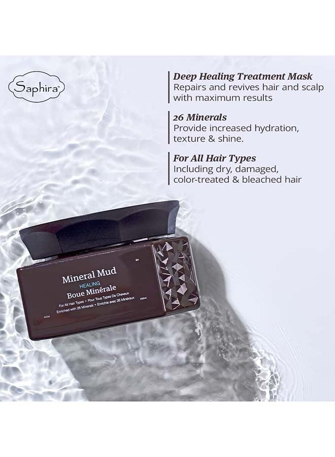 Saphira قناع الطين المعدني للشعر، علاج عميق للشعر الجاف والتالف والمبيض والمصبوغ، 250 مل - Image 5