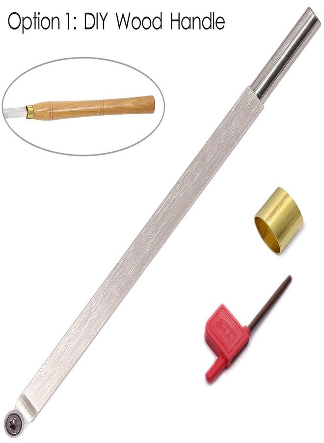 Asieg Tool Finisher Wood Turning Tool Carbide Tipped Lathe Chisel Tool Bar With Ci5 8.9mm Round Carbide Insert Cutter and Copper Hoop for Wood Hobbyist or DIY or Carpenter,Handle not Include - Image 3