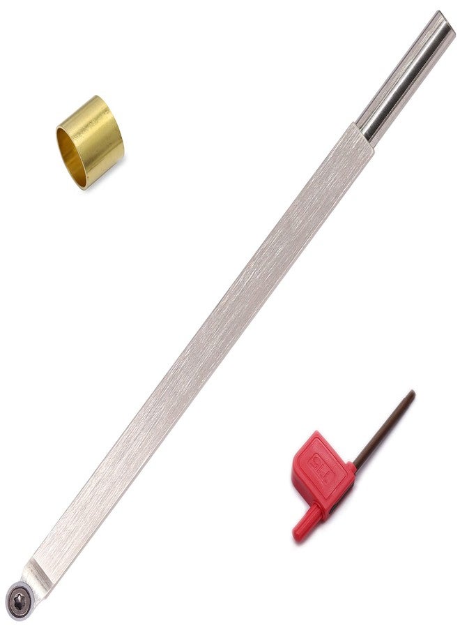 Asieg Tool Finisher Wood Turning Tool Carbide Tipped Lathe Chisel Tool Bar With Ci5 8.9mm Round Carbide Insert Cutter and Copper Hoop for Wood Hobbyist or DIY or Carpenter,Handle not Include - Image 1