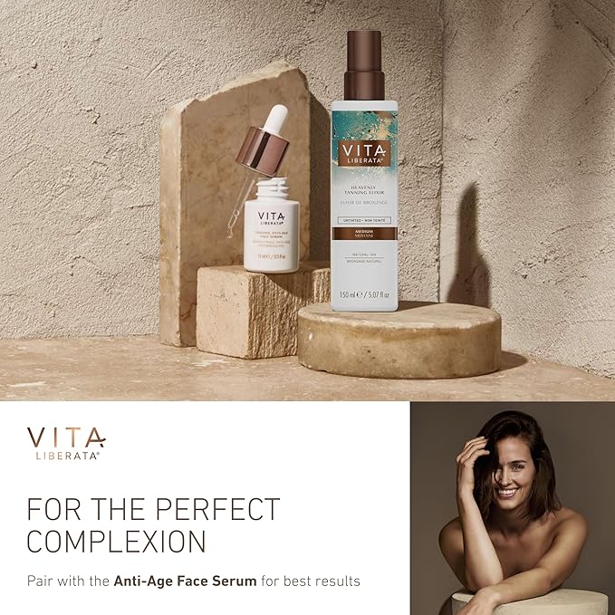 Vita Liberata Heavenly Self Tanning Elixir Medium Untinted Hydrating Self Tan For Beautifully Bronzed Skin Formulated with Organic Aloe Vera Ginkgo Biloba Extract 150ml - Image 5