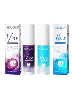 Total Whitening Restorative Toothpaste 2 Pack，V34 Colour Corrector & Ha5 Hyaluronic Serum，Relieves Sensitivity & Protects Cavities，Total Protection & Prevents Dental Problems