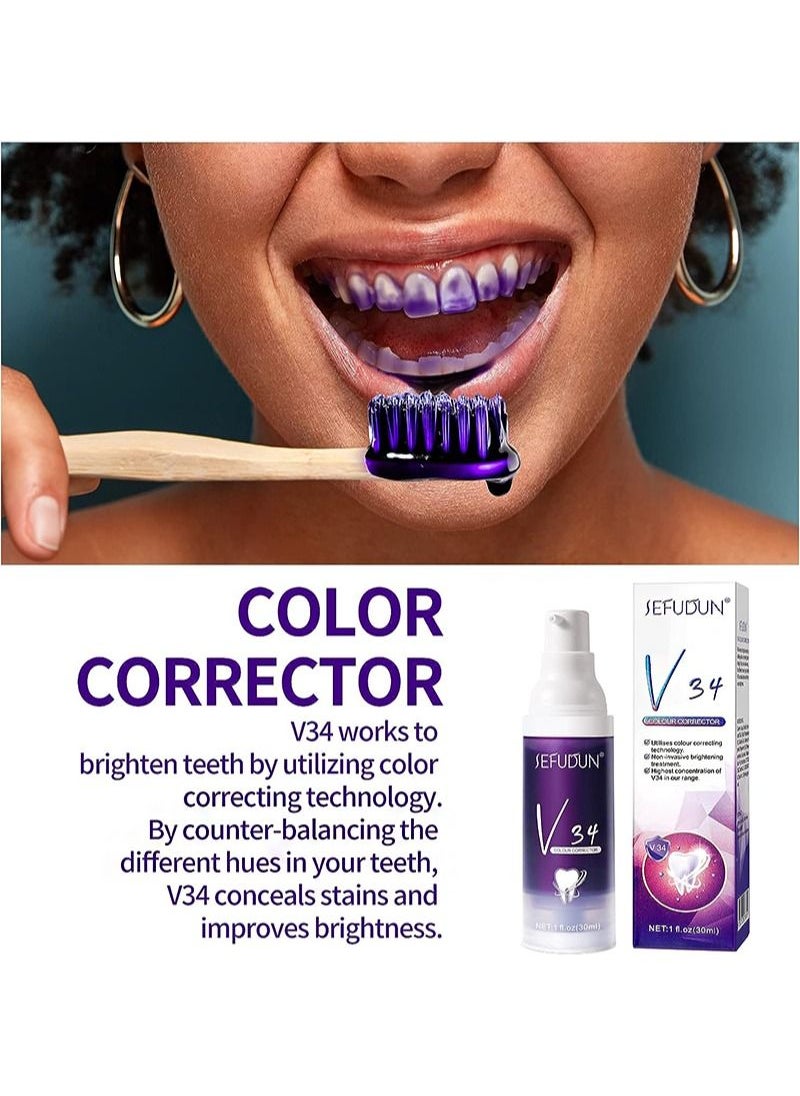 Sefudun - Total Whitening Restorative Toothpaste 2 Pack，V34 Colour Corrector & Ha5 Hyaluronic Serum，Relieves Sensitivity & Protects Cavities，Total Protection & Prevents Dental Problems - Image 1