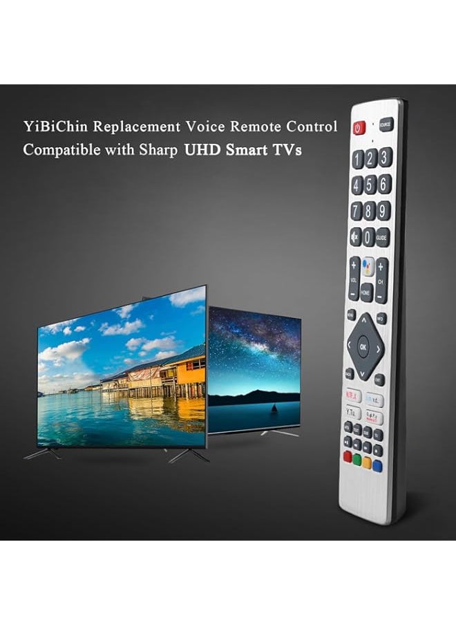 HuHa - YiBiChin New Voice Remote Control SHWRMC0133 Compatible with Sharp Aquos UHD TVs 40BL2EA 40BL3EA 40BL4EA 40BL5EA 50BL2EA 50BL3EA 50BL4EA 50BL5EA 55BL2EA 55BL3EA 55BL5EA 65BL2EA 65BL3EA 65BL4EA 65BL5EA - Image 1