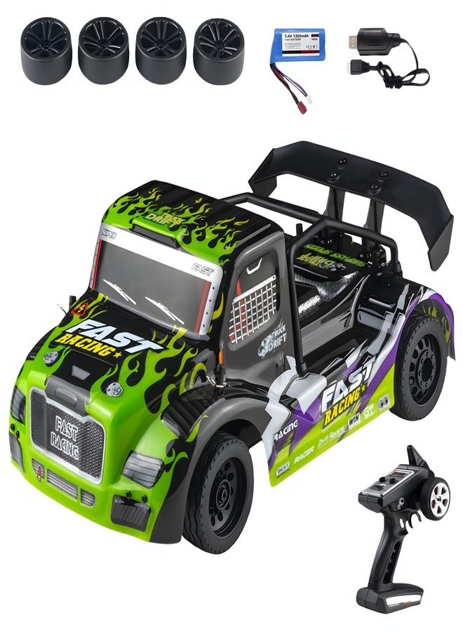 Black Foru RC Drift Car 1/16 Stepless Speed Change Spring Shock Absorption 2.4G Anti Interference Remote Control Drift Car Toy - Image 1