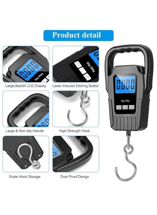 Digital Luggage Scale with Backlit LED Display, 50kg Capacity, Portable Travel Scale - Image 2