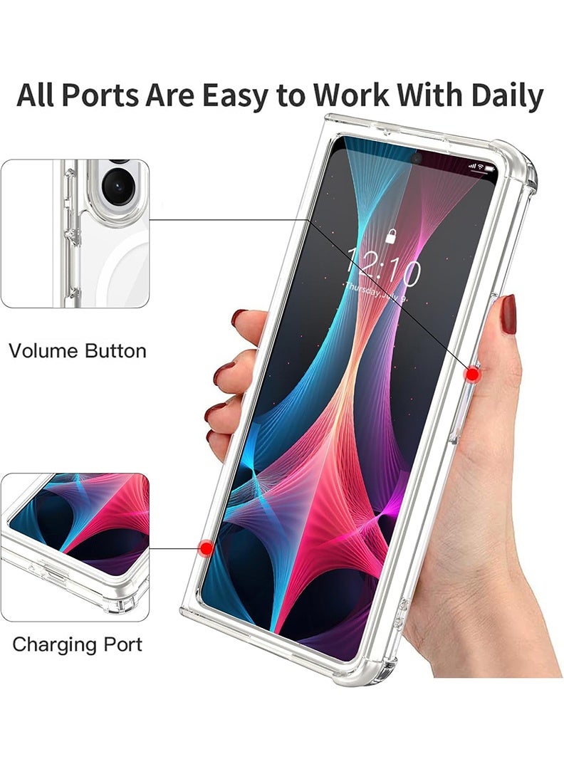 Case Up Premium Clear MagSafe Case For Z Fold 5 [Compatible with MagSafe] Anti-Yellowing Slim Transparent Phone Case Protective Magnetic Cover for Z Fold 5 7.6 Inch 2023 - Image 4