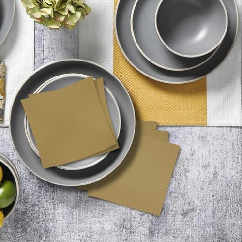 Amscan Gold 2-Ply Dinner Napkins - 8" (Pack Of 40) - Vibrant & Durable Paper For Parties, Events & Everyday Use - Image 3