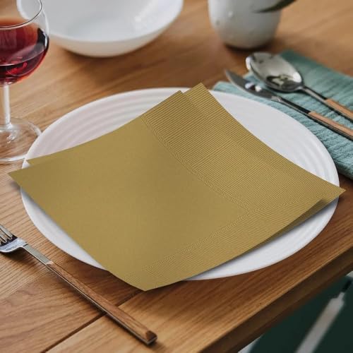 Amscan Gold 2-Ply Dinner Napkins - 8" (Pack Of 40) - Vibrant & Durable Paper For Parties, Events & Everyday Use - Image 4