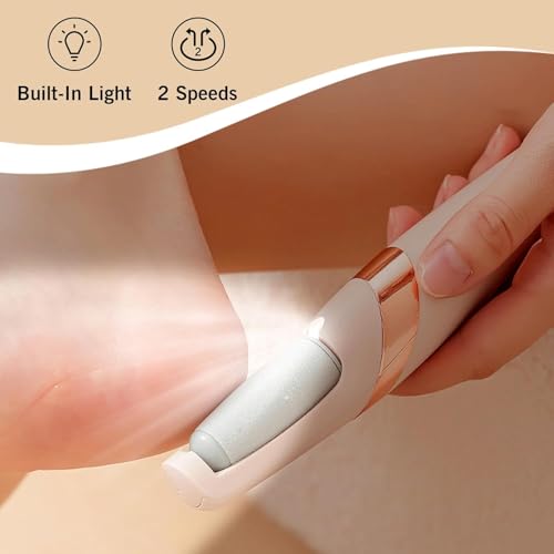 Feelon Callus Remover for Feet – Rechargeable Pedicure Tool with Foot Filer & Scrubber Kit – Removes Dry, Hard & Dead Skin – Smooth Pedicure Wand – Professional Foot Care Machine for Silky Soft Feet - Image 3