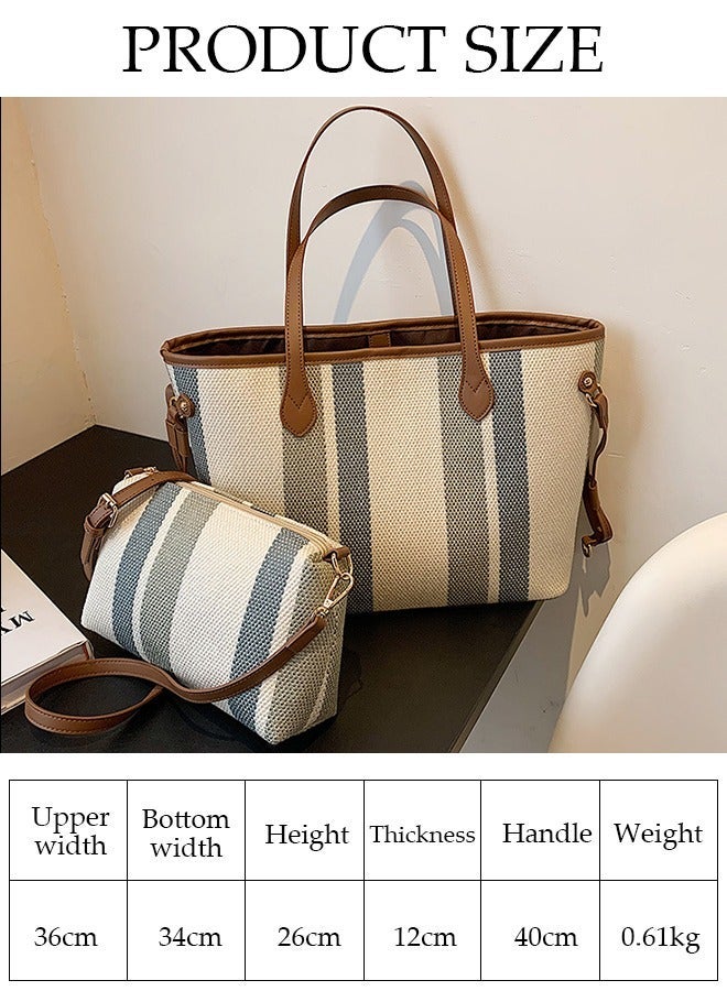 DUNISO Women's Fashion Shoulder Tote Bag Faux Leather Crossbody Bag Set For Women Large Capacity Bucket Bag Fashionable Travel Messenger Shoulder Bag For Ladies - Image 4