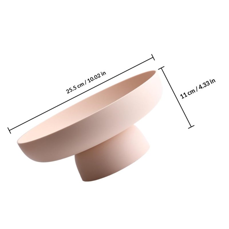 Pink Multifunctional Fruit Bowl Snack Tray with Raised Hollow Base Large Capacity Serving Dish - Image 3