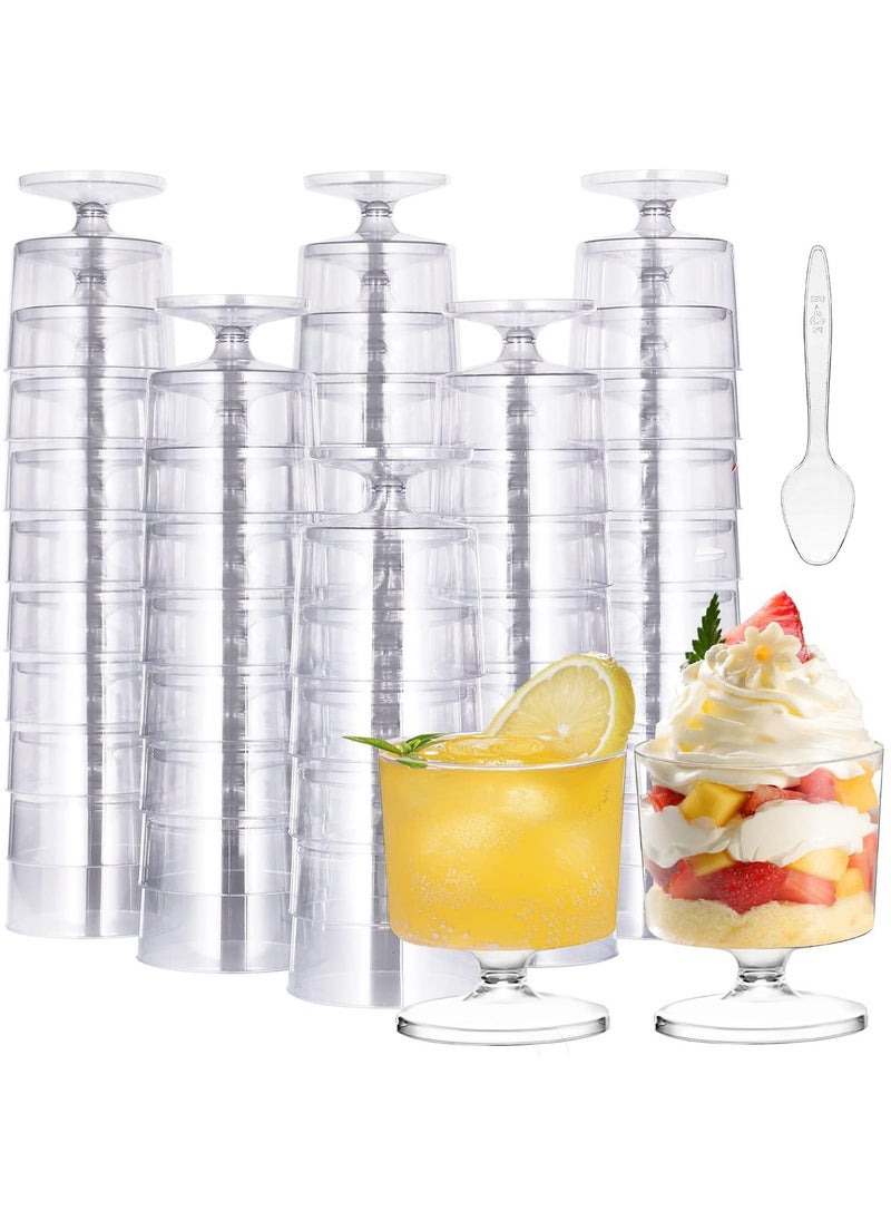 50 Pcs 5 Oz Mini Dessert Cups with Spoons - Elegant Plastic Goblets for Appetizers, Mousse, Desserts - Party Serving Glasses - pzsku/Z57E1A0E3877139370D84Z/45/_/1713522232/4e5a5874-ad67-419a-8996-093a426900c2