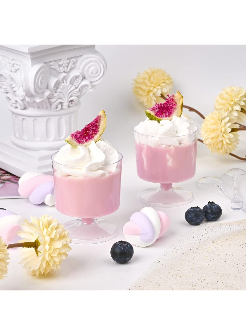 Sweet seven 50 قطعة من أكواب الحلوى الصغيرة بحجم 5 أونصة مع ملاعق - أكواب بلاستيكية أنيقة للمقبلات والموس والحلويات - أكواب تقديم للحفلات - Image 4