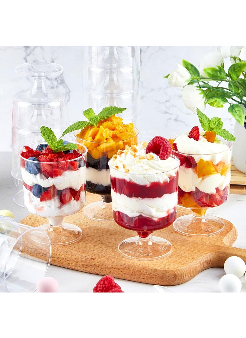 50 Pcs 5 Oz Mini Dessert Cups with Spoons - Elegant Plastic Goblets for Appetizers, Mousse, Desserts - Party Serving Glasses - pzsku/Z57E1A0E3877139370D84Z/45/_/1713522463/b5f55c9b-cadf-4b8b-b1d3-17a41fe85427