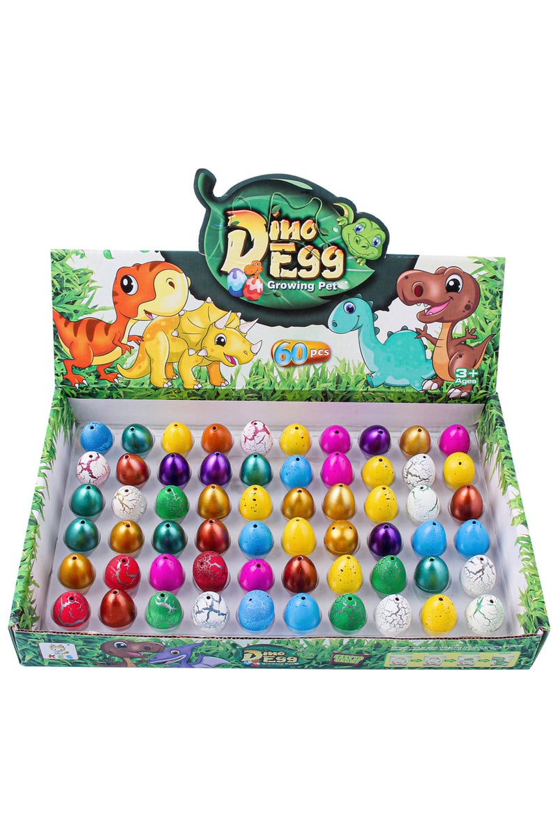 مجموعة متنوعة الألوان من 60 بيضة ديناصور سحرية من صنباو، تفقس في الماء، بيض ديناصور ينمو، تربية الحيوانات