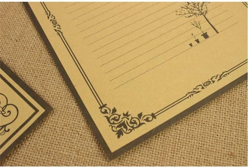 X spring Stationery Paper, 8 PCS Antique Style Writing Sheets, High Quality Printing Paper for Poems and Notes, Classic Lined Stationery for Weddings and Special Occasions - Image 5