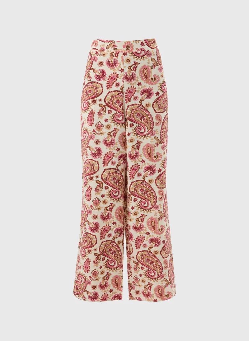 Matalan Pink Paisley Print Wide Leg Trousers