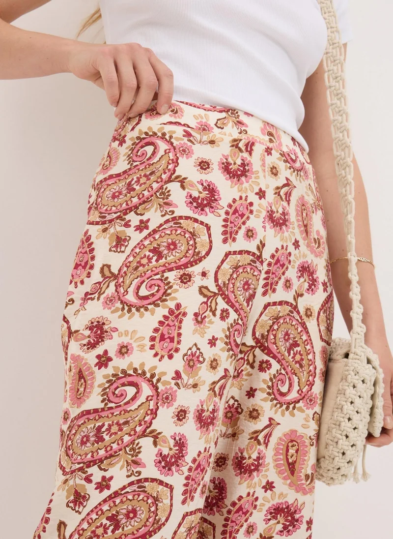 Matalan Pink Paisley Print Wide Leg Trousers