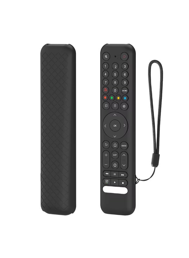 Silicone Remote Case for TCL RC716 RC833 GUB1 TV Remote Control Case Anti-Slip Remote Cover Shockproof Protective Sleeve with Lanyard (Black) - Image 5