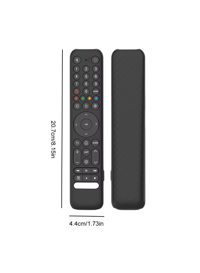 Silicone Remote Case for TCL RC716 RC833 GUB1 TV Remote Control Case Anti-Slip Remote Cover Shockproof Protective Sleeve with Lanyard (Black) - Image 4